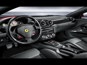 ferrari 599gtb red sports car interior